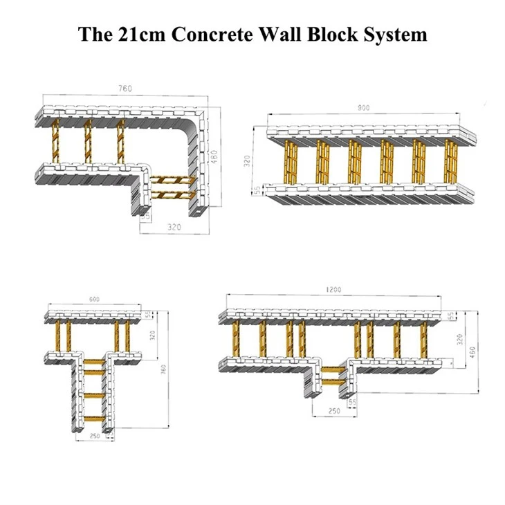 Thermal Insulation EPS Foam ICF Block Building System For Villas Apartments factory
